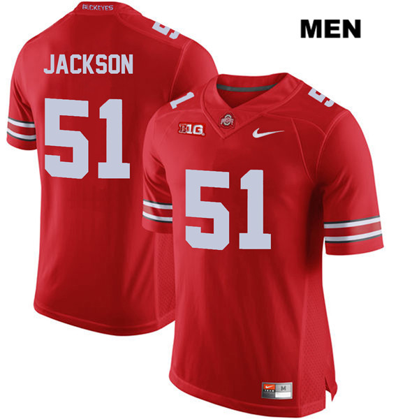 Ohio State Buckeyes Men's Antwuan Jackson #51 Red Authentic Nike College NCAA Stitched Football Jersey ZY19Y50YU